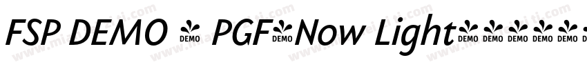 FSP DEMO - PGF-Now Light字体转换